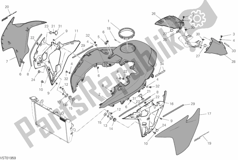 All parts for the 34a - Fairing of the Ducati Multistrada 950 S SW USA 2020